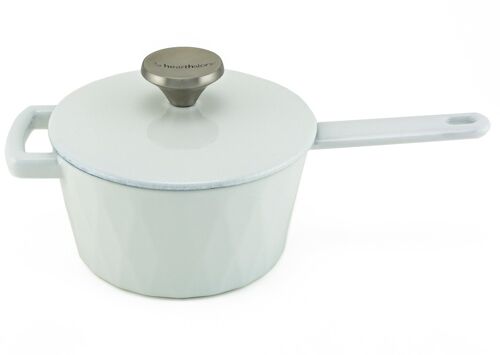 Cazo Diamond de Hierro Fundido Esmaltado, Blanco, 18 cm, 1,6 l.
