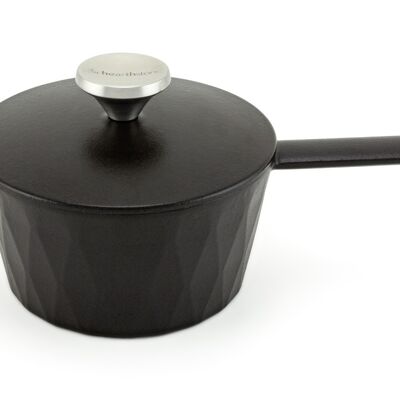 Diamond Enamelled Cast Iron Saucepan, Satin Black, 18 cm, 1.6 l.