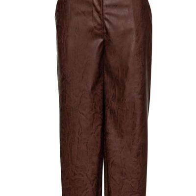 Culottes de cuero sintético marrón chocolate