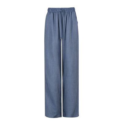 Pantalones de pierna ancha estilo denim azul