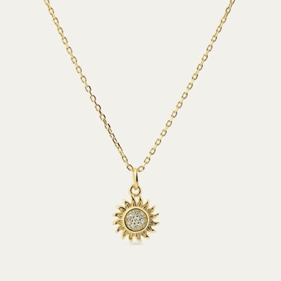 Daphne Gold Necklace - Mint Flower -