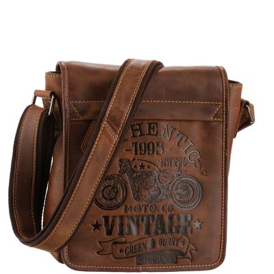 Borsa a tracolla con patta e zip cafe racer 0830-25