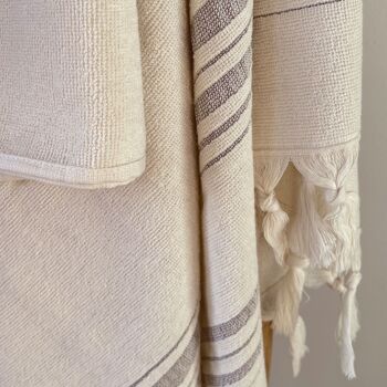 FOUTA EN COTON BIOLOGIQUE - Collection DOLCE- Couleur MOONSTONE 2