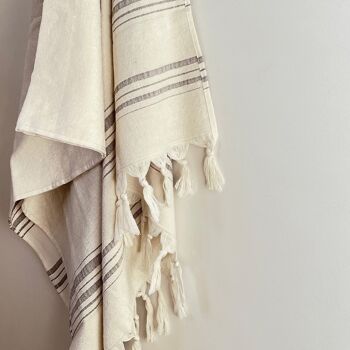 FOUTA EN COTON BIOLOGIQUE - Collection DOLCE- Couleur MOONSTONE 3