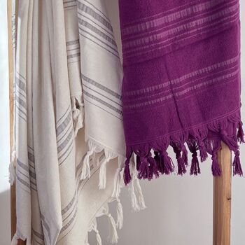 FOUTA EN COTON BIOLOGIQUE - Collection DOLCE- Couleur MOONSTONE 4