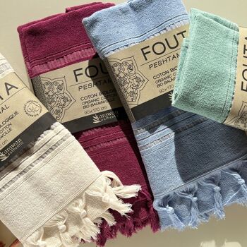 FOUTA EN COTON BIOLOGIQUE - Collection DOLCE- Couleur MOONSTONE 9