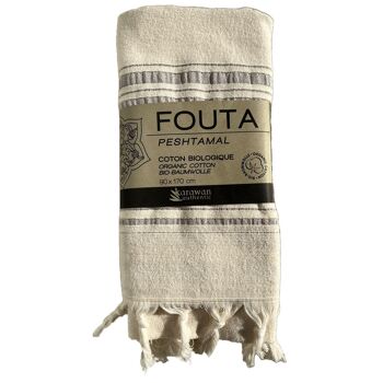 FOUTA EN COTON BIOLOGIQUE - Collection DOLCE- Couleur MOONSTONE 10