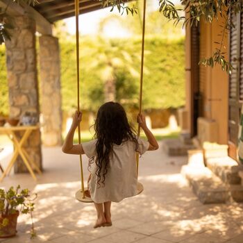 Balançoire en coton en bois pour enfants 1