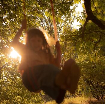 Balançoire en coton en bois pour enfants 5