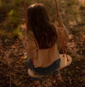 Balançoire en coton en bois pour enfants 6