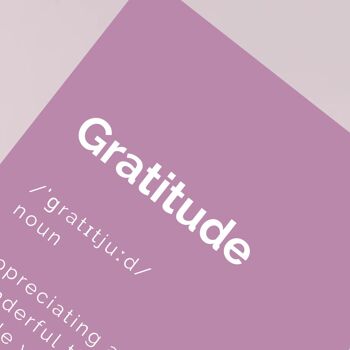 Affiche de définition de gratitude positive lilas A3, impression d'art mural stimulante 3