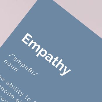 Affiche bleue A3 de définition positive d’empathie, impression d’art mural motivationnel 3