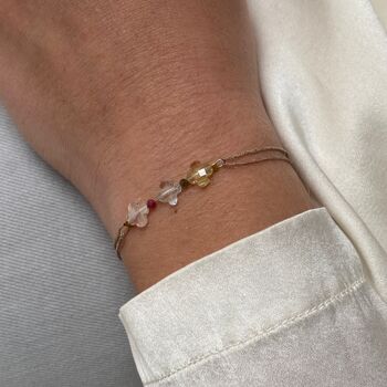 BRACELET MANON, trèfles pierres fines (BMA53) 2