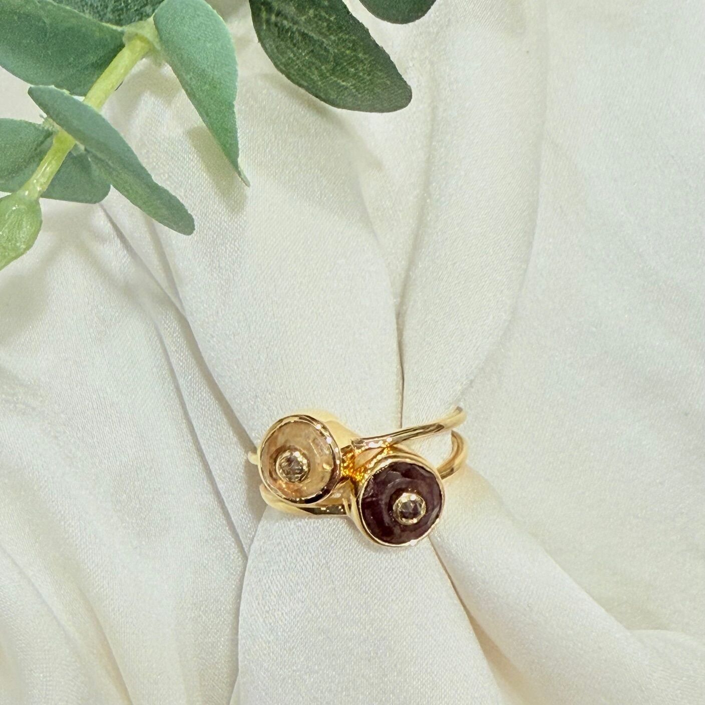 ANELLO CON DIAMANTI, Tormalina citrino(BAGLU56)