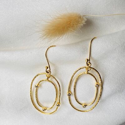 BOUCLES D'OREILLE MAGNIFIQUE, plaquée or (BOLU54)