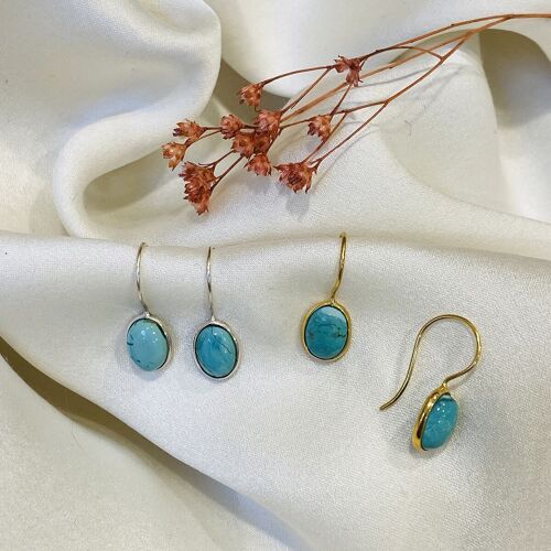 BOUCLE D'OREILLE OURAY , turquoise  & argent (BOCA5)