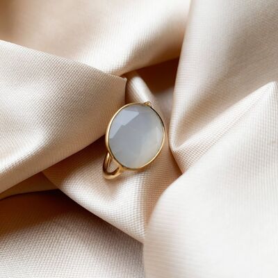 ANILLO SITA, piedra fina engastada en baño de oro (BAGHO4)