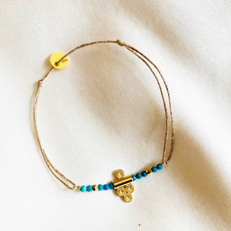 JAHELLE BRACELET, chrysocolla and gold plated (BJA24)