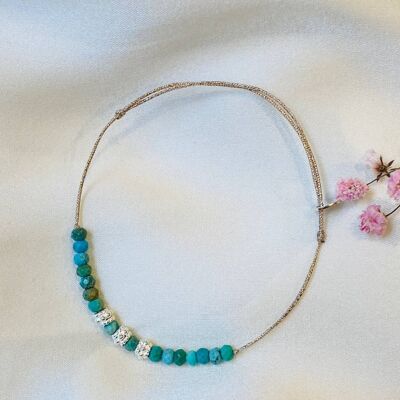 BRACELET CHELLY, turquoises et argent (BCA42)