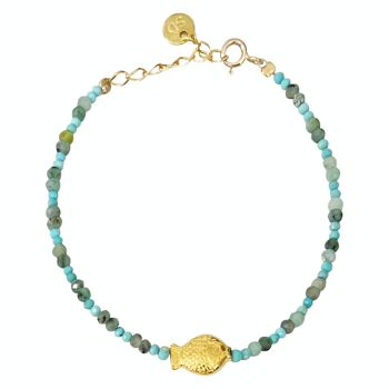 BRACELET TALLULAH, turquoises & emerald (BCA43) 2