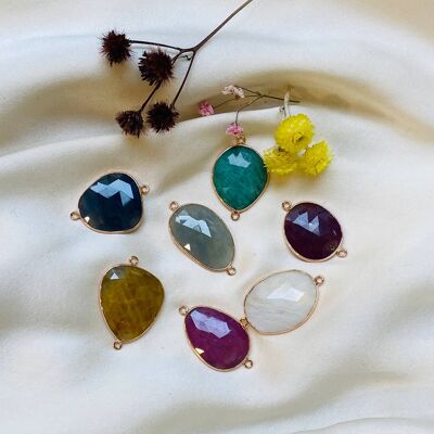 MIRA BRACELET, gold-plated set sapphire (BHOMM)