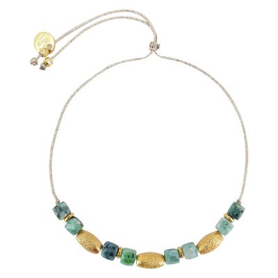 MARGERIE BRACELET, emerald & gold plated (BMA45)