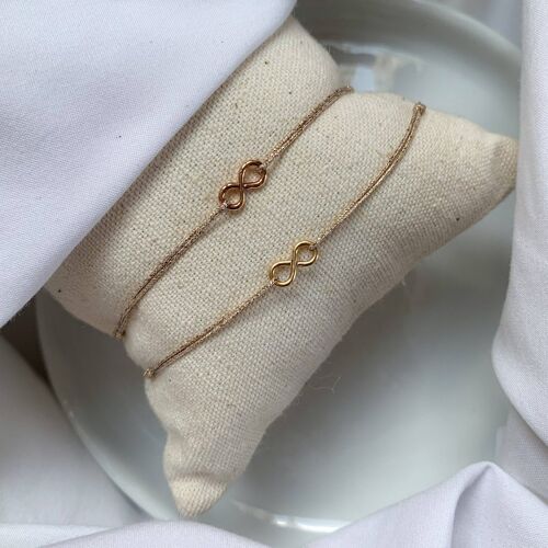 BRACELET INFINITY , plaqué or ROSE (BAT19)