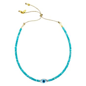 BRACELET HIVA, turquoise & oeil nacre (BTA16) 2