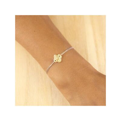 BRACCIALE OXALIS, trifoglio placcato oro (BAT58)