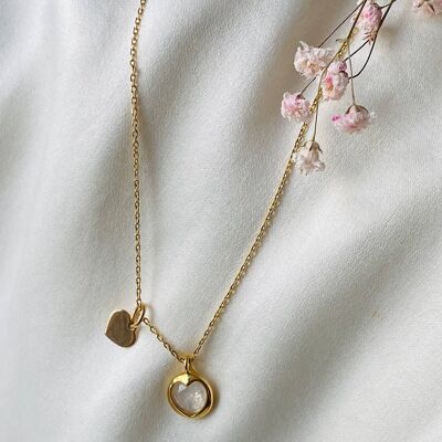NAOMI HEART CHAIN NECKLACE, gold-plated medal (CCHNA)