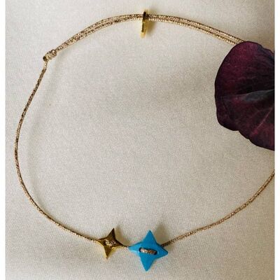 LITTLE STAR DUO BRACELET, gold plated & turquoise (BLIT2DUO)