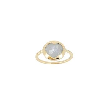 BAGUE MAOMI COEUR, Plaqué or & white moonstone (BAGMA68COEUR) 3