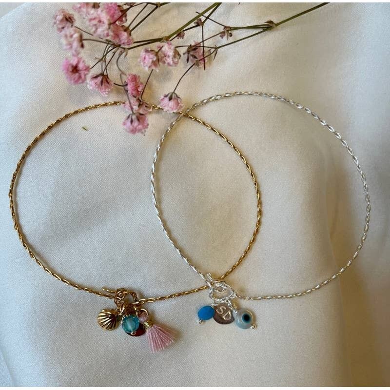 LISE LAURE RING, geflochtene Binse & feiner Stein (JLI33)