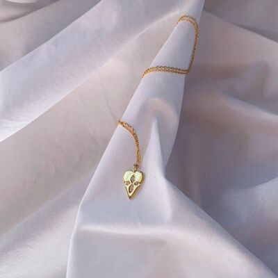 TIANA HEART NECKLACE, heart and zircons (CCHPR12)