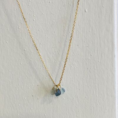 COLLAR PEQUEÑO de Zafiro, mini colgantes de piedra (CCHLIT B)