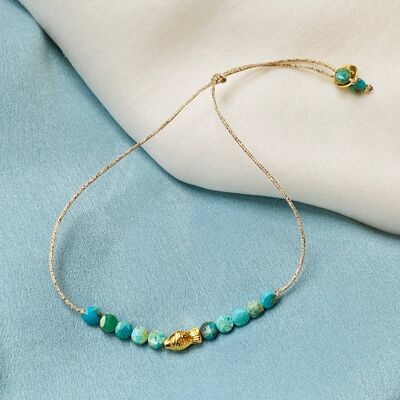 LITTLE CREEK BRACELET, turquoise and gold plated (BCA36)