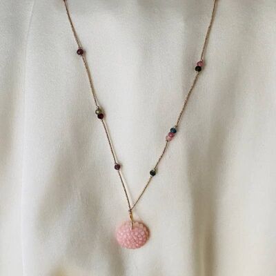 COLLIER FIL DORIS, opale rose (COC2)