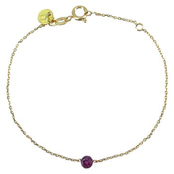 BRACELET CHAINE ROSE, mini pierre fine (BCHRO1) 5