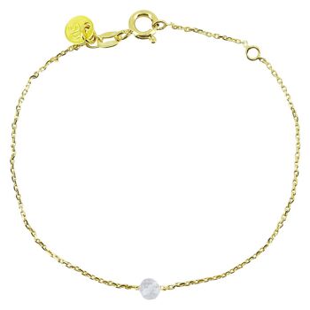 BRACELET CHAINE ROSE, mini pierre fine (BCHRO1) 8