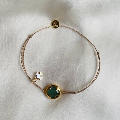 MAOMI CLOVER BRACELET, gold-plated clover medal (BMA68BIS TREFLE)