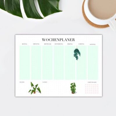 Wochenplaner, Habit Tracker, Notizen, Kalender, Wochenübersicht, Planen, Ohne Datum