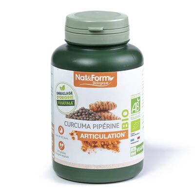 Piperina di curcuma biologica - 200 capsule