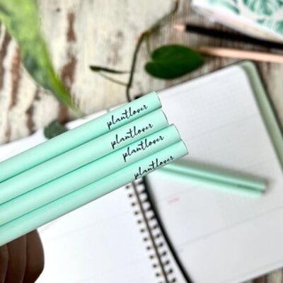 Mint pencil, Plantlover engraving, wooden pencil, HB pencil