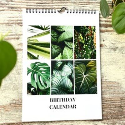 Calendario perpetuo, calendario annuale per piante da interno, senza data, calendario di compleanno