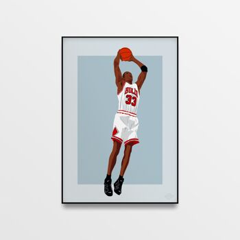 Affiche "Scottie Pippen" - A4 & 30x40cm 1