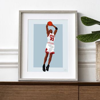 Affiche "Scottie Pippen" - A4 & 30x40cm 2