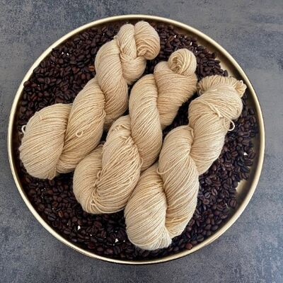 COFFEE, plant-dyed sock yarn, without chemicals, dyed with coffee grounds