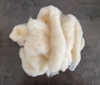 Fibres de laine brute mérinos pour filage et feutrage, blanc naturel, undad, agriculture biologique, sans traitement chimique, lavé à la main 2