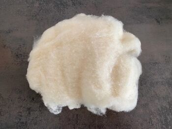 Fibres de laine brute mérinos pour filage et feutrage, blanc naturel, undad, agriculture biologique, sans traitement chimique, lavé à la main 3