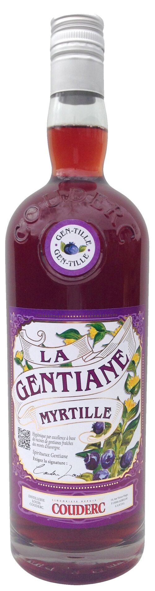 Liqueur artisanale Gentiane Couderc "Gentille" 16° 1L
